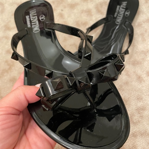 Rare all black Valentino Rock Stud sandals! Black Rock Studs! - Picture 5 of 8